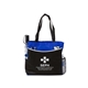 aerial view a blue 80 gsm polyproylene convention tote, image 1 of 2