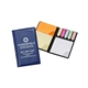 aerial view a blue vinyl flag book w / sticky note, image 1 of 2