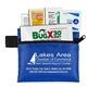 aerial view a blue piece insect repellent kit in zipper pack, image 1 of 3