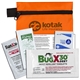 aerial view a orange piece insect repellent kit in zipper pack, image 1 of 2