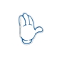 a white mitten shaped memo board
