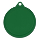 aerial view a green 3- step rubber pet / dog food can lid, image 1 of 2