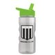 a clear bottle & lime green lid mini mountain 22 oz tritan(tm) sports bottle with flip straw lid