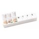 aerial view a white with black lettering carry along all - week pill box, image 1 of 2