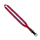 aerial view a red 3/4 smooth nylon slide release lanyard, image 1 of 2