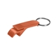 aerial view a orange aluminum bottle / can opener key ring, image 1 of 2
