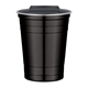 aerial view a black 16 oz the stainless steel cup, image 1 of 2