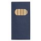 aerial view a blue 6- piece colored pencil set, image 1 of 3