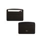 aerial view a black paperthinks 100 recycled black leather card case hold business cards, cash, id cotton lining, image 1 of 2