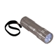 aerial view a metal 9 led metal flashlight, image 1 of 3
