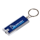 aerial view a blue rectangle shaped super bright white led light key chain, image 1 of 2