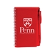 a red plastic cover notebook pen