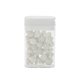aerial view a clear flip top dispenser with mints, image 1 of 6