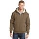 aerial view a brown cornerstone(r) heavyweight sherpa - lined hooded fleece jacket, image 1 of 6
