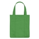 aerial view a kelly green non - woven shopper tote bag, image 1 of 2