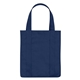 aerial view a navy non - woven shopper tote bag, image 1 of 2