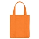 aerial view a orange non - woven shopper tote bag, image 1 of 2