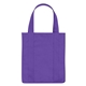 aerial view a purple non - woven shopper tote bag, image 1 of 2