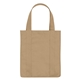 aerial view a tan non - woven shopper tote bag, image 1 of 2