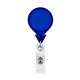 a translucent blue tear drop retractable badge holder