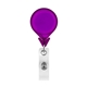 a translucent purple tear drop retractable badge holder