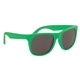 aerial view a solid green two tone rubberized sunglasses, image 1 of 3
