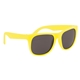 aerial view a solid yellow two tone rubberized sunglasses, image 1 of 3