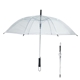 aerial view a translucent clear 46 arc clear umbrella, image 1 of 2
