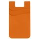 aerial view a orange dual pocket silicone phone wallet, image 1 of 2