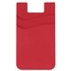 aerial view a red dual pocket silicone phone wallet, image 1 of 2