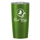 aerial view a metallic green with clear lid 20 oz himalayan tumbler, image 1 of 6