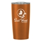 aerial view a metallic orange with clear lid 20 oz himalayan tumbler, image 1 of 6