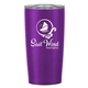 aerial view a metallic purple with clear lid 20 oz himalayan tumbler, image 1 of 6