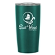 aerial view a metallic teal with clear lid 20 oz himalayan tumbler, image 1 of 6