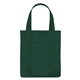 aerial view a forest green non - woven shopper tote bag, image 1 of 2