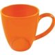 a orange 14 oz plastic bistro coffee mug with handle