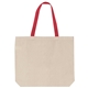 aerial view a natural/red good value natrual cotton shoulder tote, image 1 of 2
