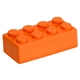 aerial view a orange building block individual piece - stress reliever, image 1 of 2