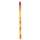 aerial view a orange to bright yellow mood pencil with colored eraser, image 1 of 2