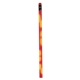 aerial view a red to bright orange mood pencil with colored eraser, image 1 of 2