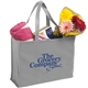 aerial view a grey non woven celebration multi color shopping tote 16 x 12, image 1 of 2