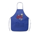 aerial view a blue 80 gsm non - woven polypropylene apron with pocket, image 1 of 2