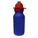 aerial view a blue 20 oz value cycle bottle w / fireman helmet pushn pull cap, image 1 of 2