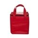 aerial view a red non - woven portage cubic lunch cooler bag, image 1 of 3