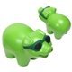 aerial view a green cool piggy - squishy stress relievers, image 1 of 2