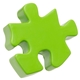 aerial view a lime green puzzle piece - stress reliever, image 1 of 2