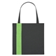aerial view a black with lime green accent non - woven colony tote bag, image 1 of 2