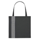 aerial view a black with gray accent non - woven colony tote bag, image 1 of 2