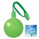aerial view a lime green with lime green neck cord 1.33 oz round bubble dispenser, image 1 of 4