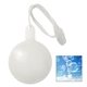 aerial view a white with white neck cord 1.33 oz round bubble dispenser, image 1 of 4